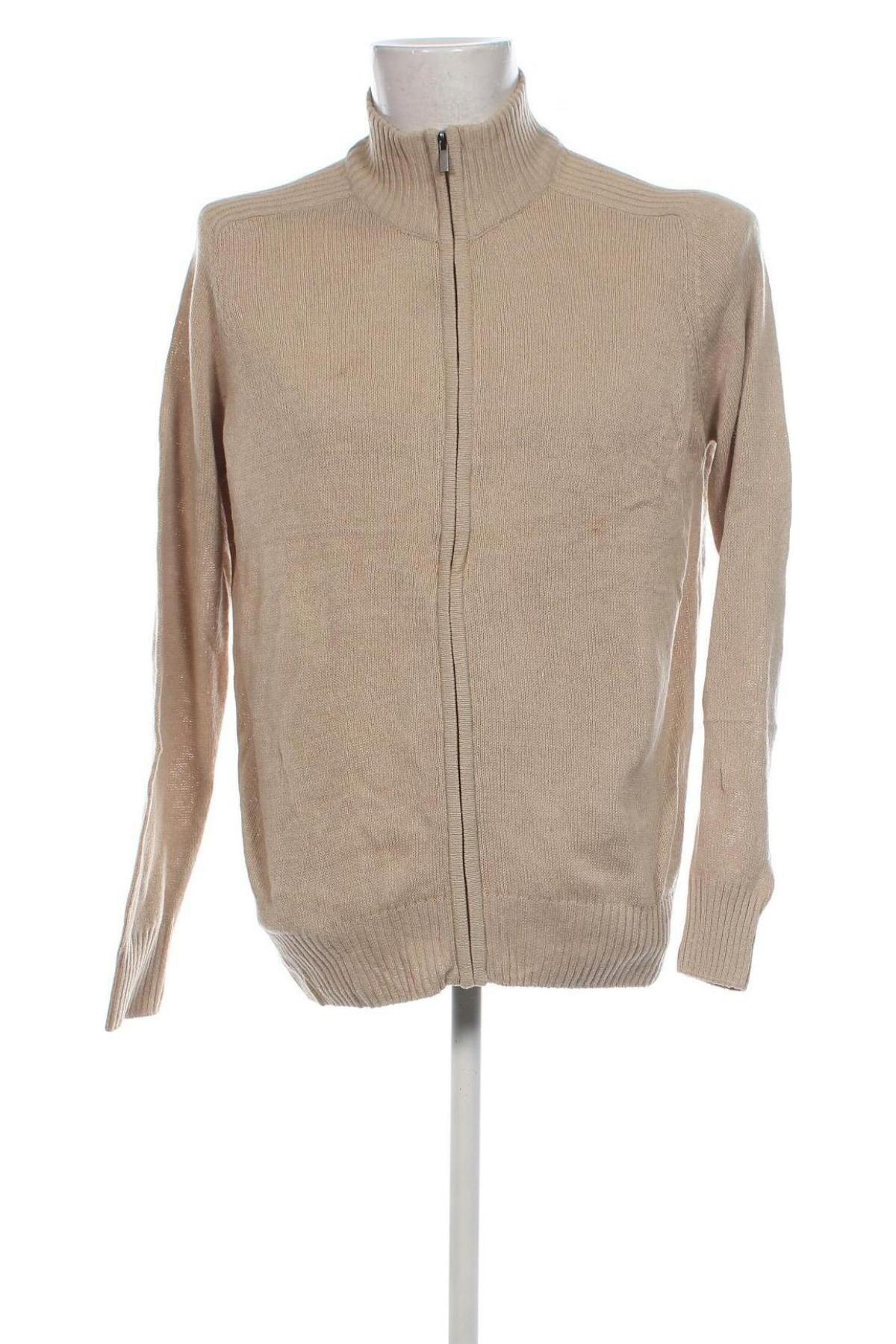 Herren Strickjacke Identic, Größe L, Farbe Beige, Preis € 27,49