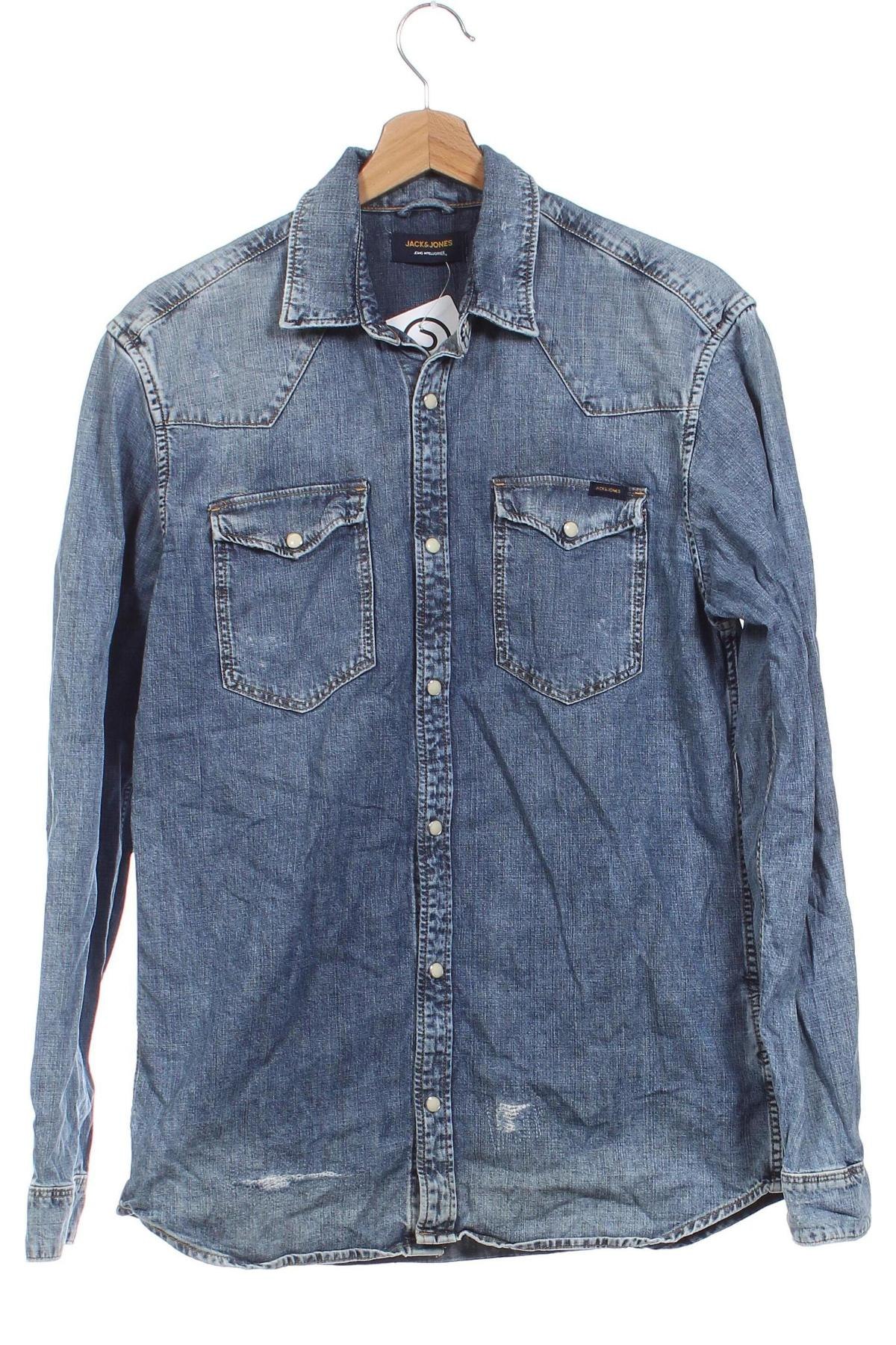 Herrenhemd Jack & Jones, Größe M, Farbe Blau, Preis 9,99 €