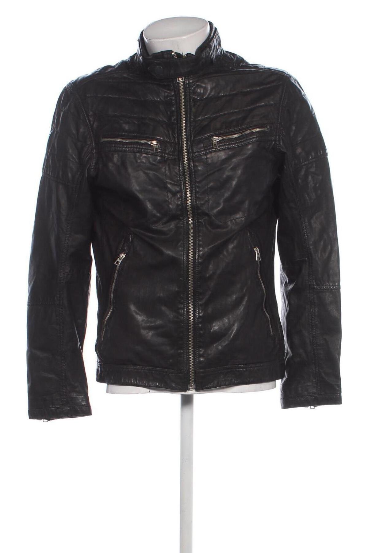 Herren Lederjacke Tom Tailor, Größe M, Farbe Schwarz, Preis 73,19 €