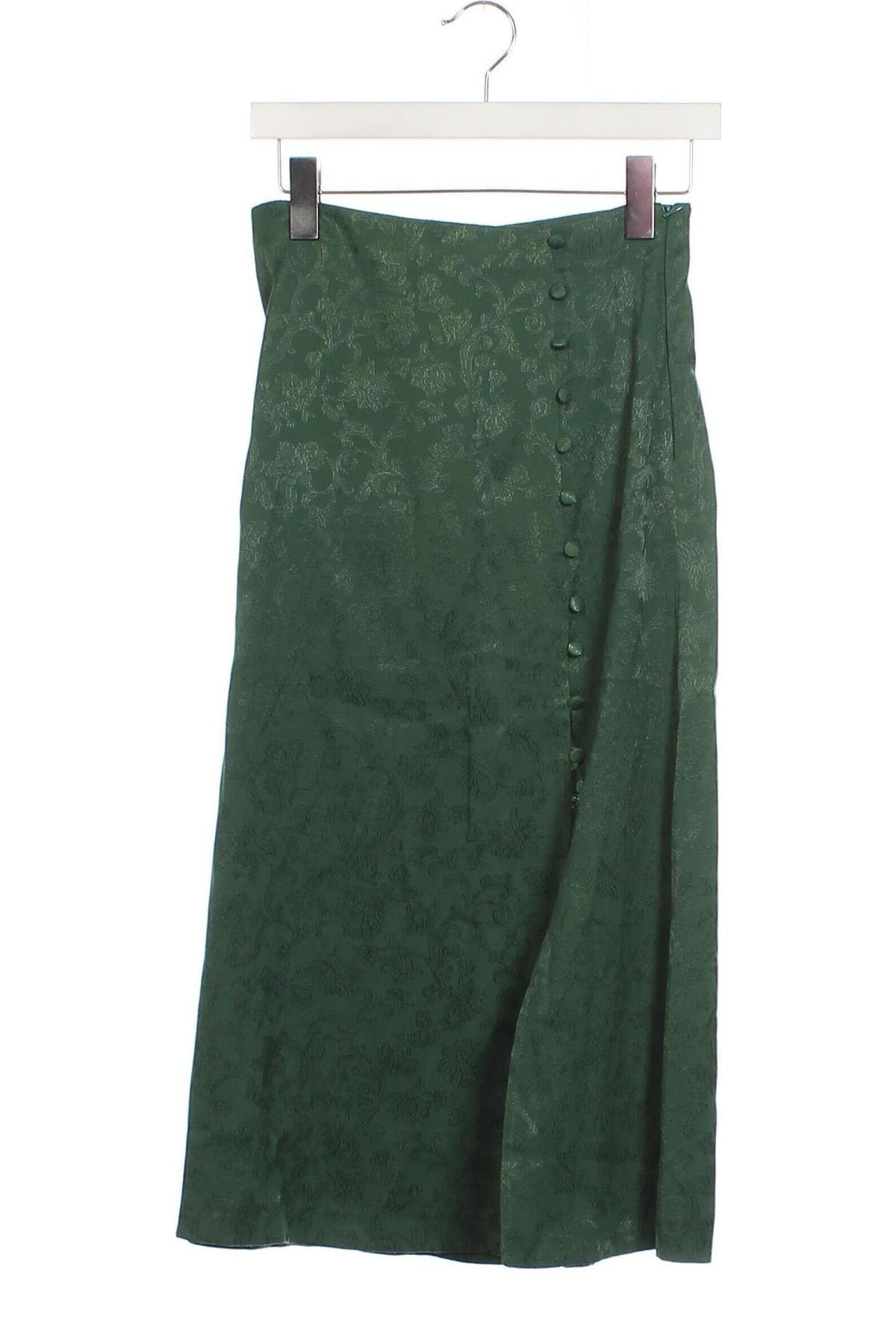 Fustă Stradivarius, Mărime S, Culoare Verde, Preț 71,99 Lei