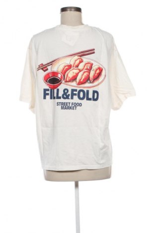 Damen T-Shirt Pull&Bear, Größe L, Farbe Ecru, Preis 8,68 €