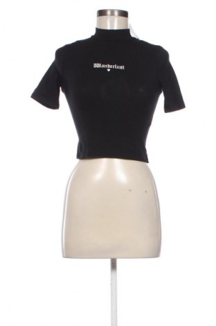 Γυναικείο t-shirt Terranova, Μέγεθος S, Χρώμα Μαύρο, Τιμή 9,00 €