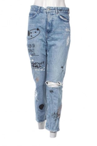 Damskie jeansy Bershka, Rozmiar M, Kolor Niebieski, Cena 60,99 zł