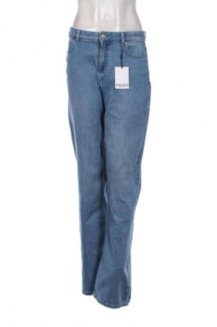 Dámske džínsy  Pieces, Veľkosť L, Farba Modrá, Cena  37,95 €