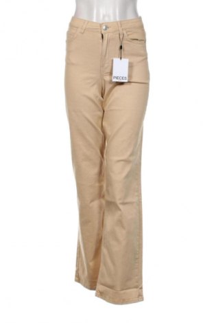 Pantaloni de femei Pieces, Mărime XXS, Culoare Bej, Preț 157,99 Lei