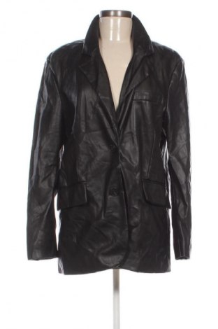 Geacă de piele pentru femei Bershka, Mărime M, Culoare Negru, Preț 136,99 Lei