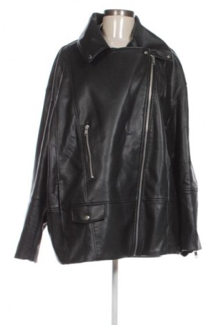 Дамско кожено яке H&M, Размер XXL, Цвят Черен, Цена 58,00 лв.
