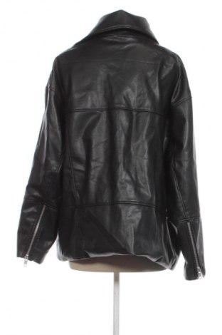 Дамско кожено яке H&M, Размер XXL, Цвят Черен, Цена 58,00 лв.