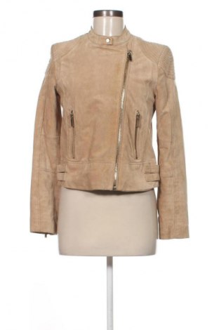 Damska kurtka skórzana Mango, Rozmiar M, Kolor Beżowy, Cena 188,51 zł
