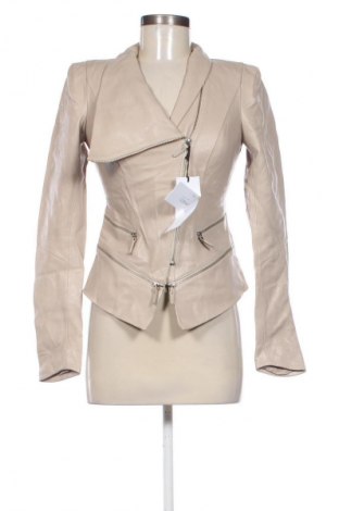 Geacă de piele pentru femei Vespucci by VSP, Mărime XS, Culoare Bej, Preț 2.484,99 Lei