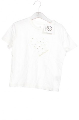 Детска тениска H&M, Размер 4-5y/ 110-116 см, Цвят Бял, Цена 10,99 лв.