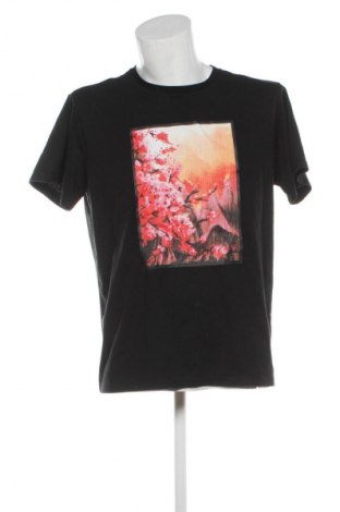 Męski T-shirt Romwe, Rozmiar L, Kolor Czarny, Cena 23,99 zł