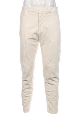 Pantaloni raiați de bărbați H&M, Mărime L, Culoare Ecru, Preț 57,99 Lei
