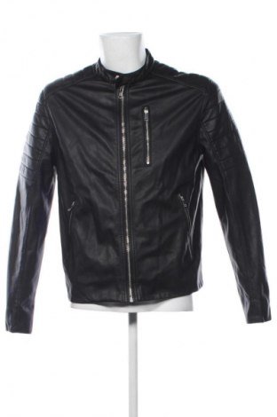 Мъжко кожено яке H&M, Размер L, Цвят Черен, Цена 49,00 лв.