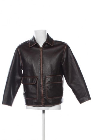 Мъжко кожено яке Mango, Размер S, Цвят Кафяв, Цена 94,46 лв.