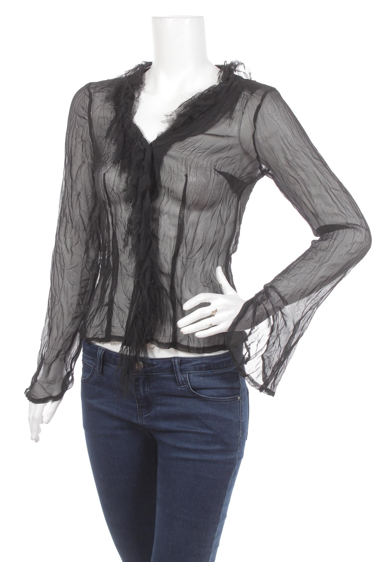Γυναικείο πουκάμισο Pois, Μέγεθος S, Χρώμα Μαύρο, Τιμή 15,98 €