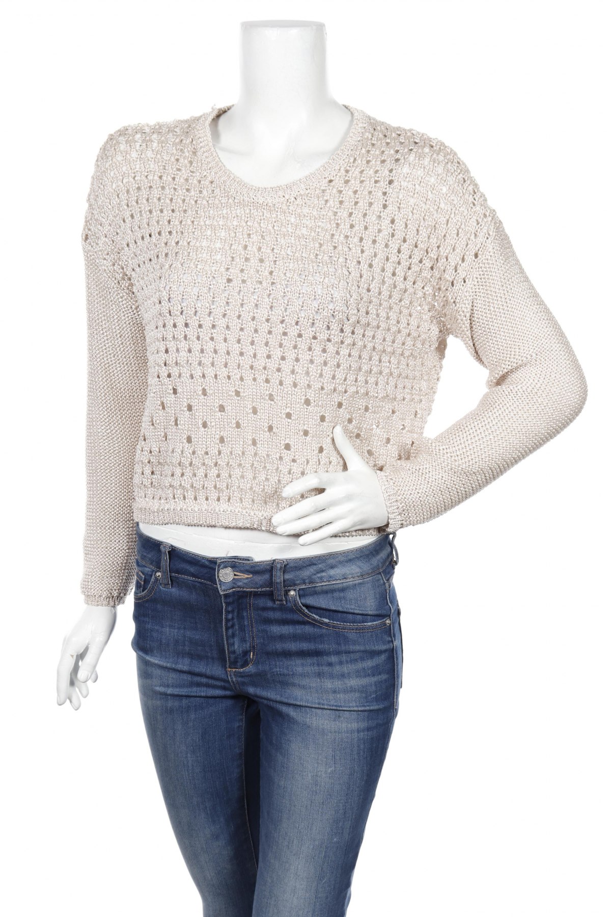 Дамски пуловер H&M Conscious Collection, Размер S, Цвят Бежов, Цена 6,75 лв.