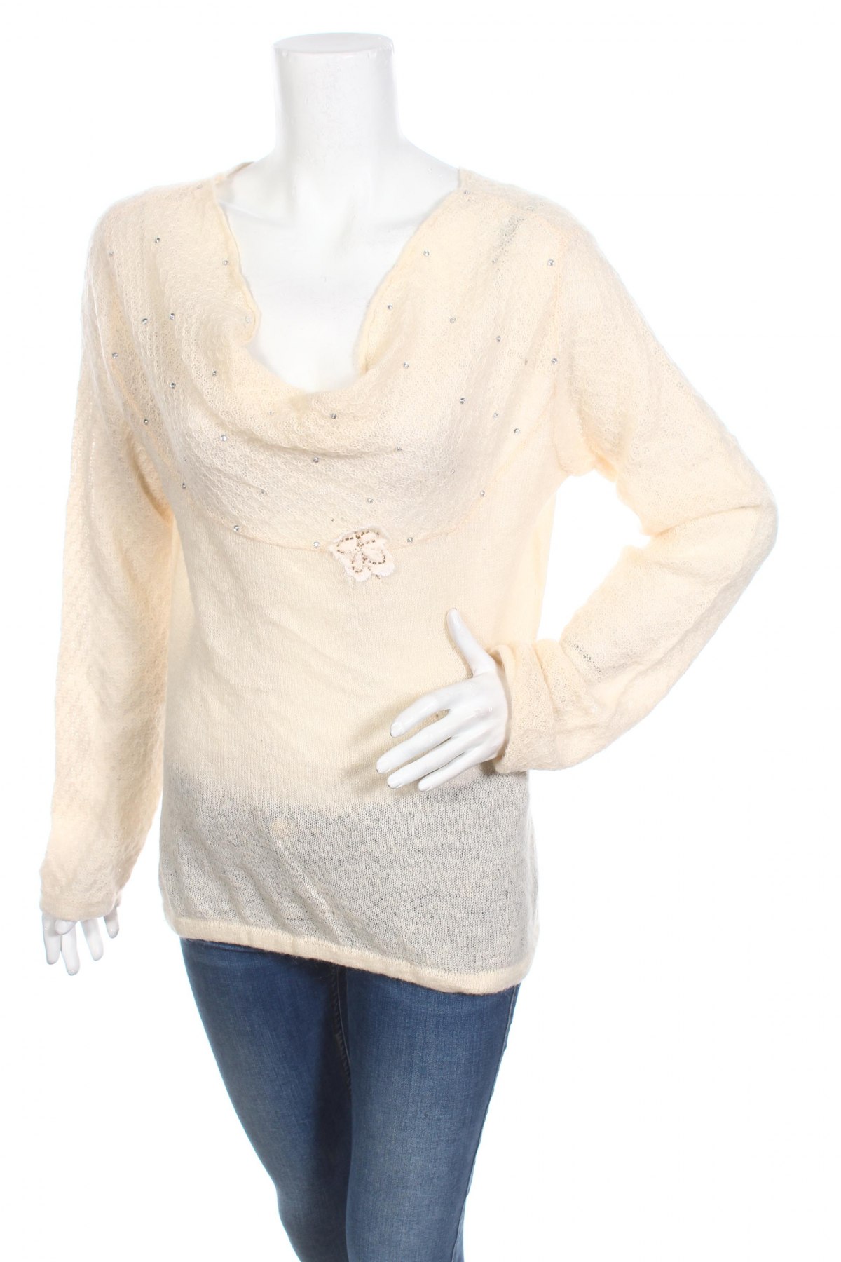 Дамски пуловер Saint Tropez, Размер L, Цвят Бежов, Цена 5,25 лв.