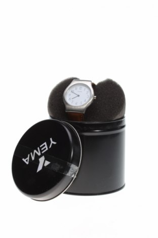 Часовник Yema, Цвят Кафяв, Естествена кожа, метал, Цена 366,75 лв.