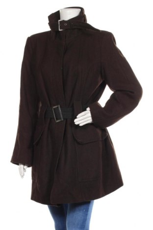 Palton de femei Zara, Mărime XXL, Culoare Maro, 60% lână, 30% poliester, 10% viscoză, Preț 57,19 Lei