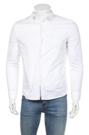 Мъжка риза H&M, Размер M, Цвят Бял, Памук, Цена 24,70 лв.