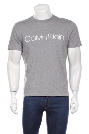 Мъжка тениска Calvin Klein, Размер L, Цвят Сив, Памук, Цена 72,00 лв.
