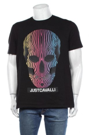Мъжка тениска Just Cavalli, Размер XL, Цвят Черен, Памук, Цена 131,40 лв.