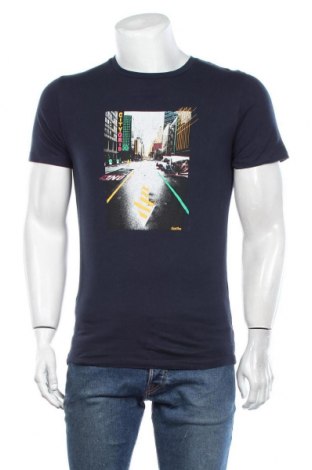 Мъжка тениска Originals By Jack & Jones, Размер S, Цвят Син, Памук, Цена 32,00 лв.