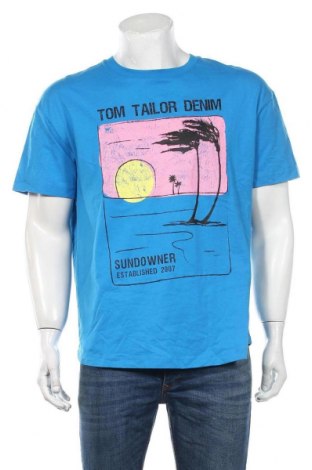 Tricou de bărbați Tom Tailor, Mărime M, Culoare Albastru, Bumbac, Preț 66,32 Lei