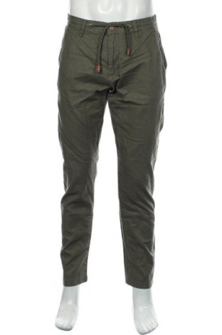 Мъжки панталон Indicode, Размер M, Цвят Зелен, 55% лен, 45% памук, Цена 43,45 лв.