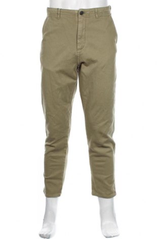 Мъжки панталон Zara, Размер M, Цвят Зелен, 98% памук, 2% еластан, Цена 17,02 лв.