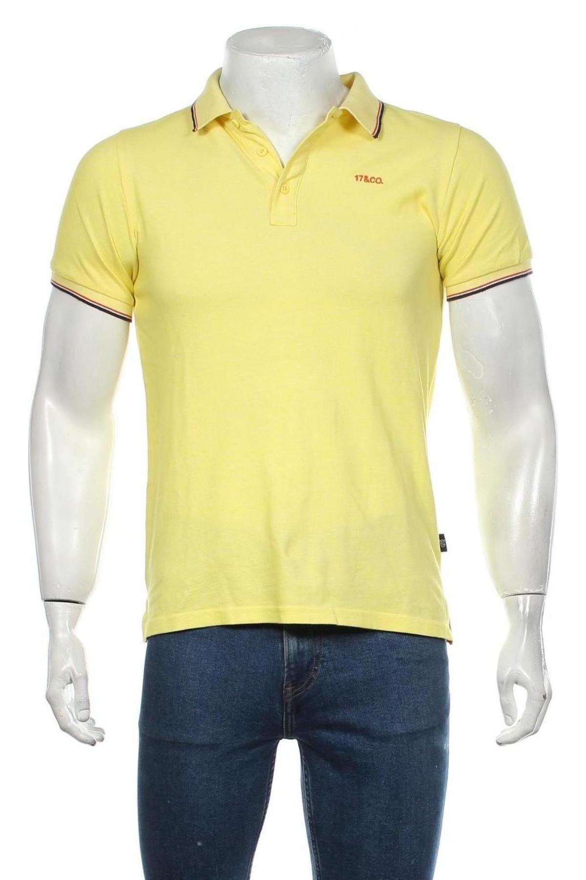 Мъжка тениска 17 & Co., Размер S, Цвят Жълт, 100% памук, Цена 13,12 лв.