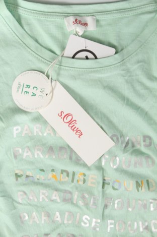 Γυναικείο t-shirt S.Oliver, Μέγεθος S, Χρώμα Πράσινο, Βαμβάκι, Τιμή 12,63 €