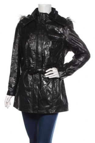 Дамско кожено яке, Размер L, Цвят Черен, Естествена кожа, Цена 140,00 лв.