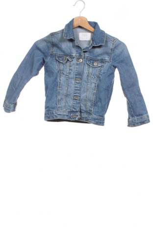 Geacă de blugi, pentru copii Zara, Mărime 6-7y/ 122-128 cm, Culoare Albastru, 99% bumbac, 1% elastan, Preț 157,89 Lei