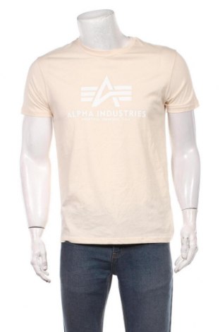 Мъжка тениска Alpha Industries, Размер S, Цвят Екрю, Памук, Цена 43,66 лв.