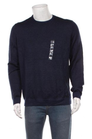 Pánský svetr  Calvin Klein, Velikost L, Barva Modrá, 50% merino , 50%acryl, Cena  2 375,00 Kč