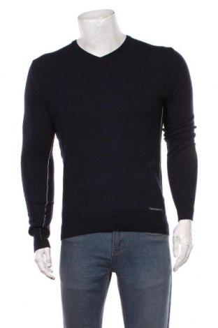Pulover de bărbați Calvin Klein Jeans, Mărime M, Culoare Albastru, 60% lână, 38%acril, 2% elastan, Preț 246,71 Lei