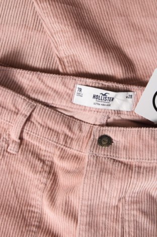 Pantaloni de velvet de femei Hollister, Mărime M, Culoare Roz, Preț 31,48 Lei