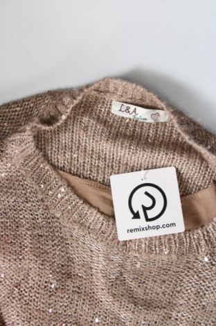Γυναικείο πουλόβερ L&A, Μέγεθος M, Χρώμα Καφέ, Τιμή 2,94 €