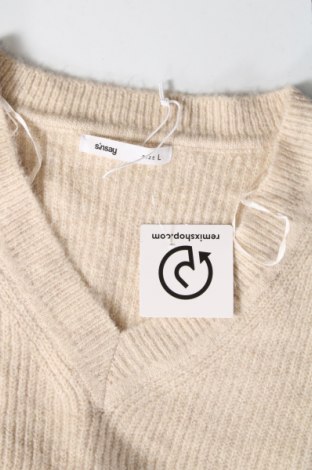 Дамски пуловер Sinsay, Размер L, Цвят Бежов, Цена 8,28 лв.