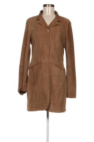 Δερμάτινο γυναικείο παλτό Mabrun, Μέγεθος M, Χρώμα Καφέ, Τιμή 33,86 €