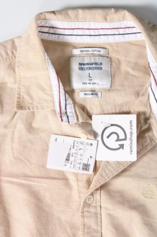 Ανδρικό πουκάμισο Springfield, Μέγεθος L, Χρώμα  Μπέζ, Τιμή 18,93 €