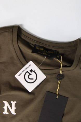 Herren T-Shirt In Gold We Trust, Größe S, Farbe Grün, Preis 6,16 €