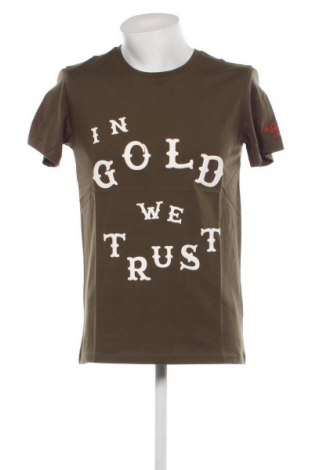 Męski T-shirt In Gold We Trust, Rozmiar S, Kolor Zielony, Cena 31,88 zł