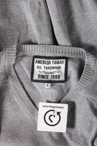 Ανδρικό πουλόβερ America Today, Μέγεθος L, Χρώμα Γκρί, Τιμή 14,83 €