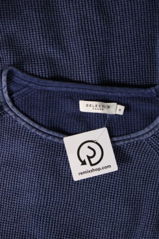 Мъжки пуловер Selected Homme, Размер M, Цвят Син, Цена 13,92 лв.