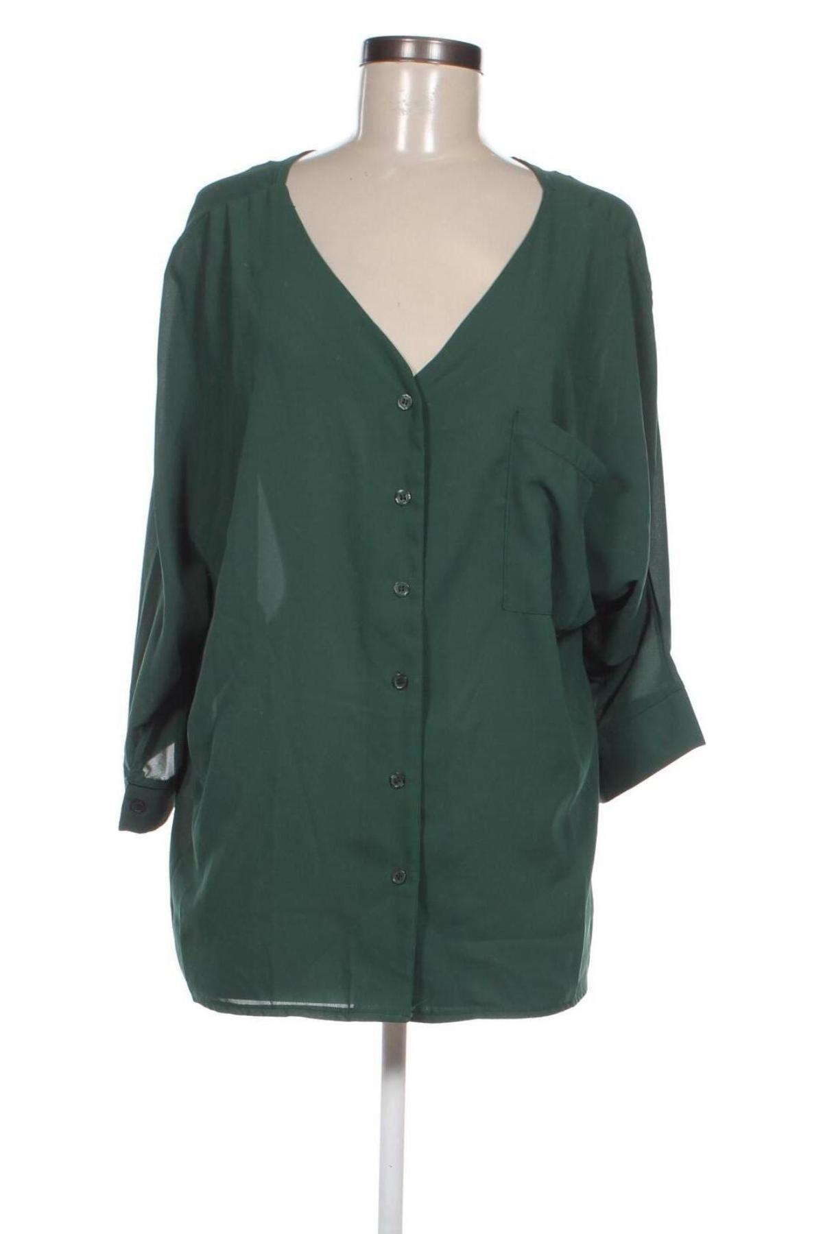 Γυναικείο πουκάμισο Vanille & Chocolat, Μέγεθος M, Χρώμα Πράσινο, Τιμή 2,32 €