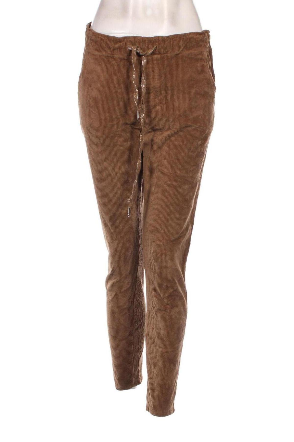 Pantaloni de velvet de femei, Mărime L, Culoare Bej, Preț 17,17 Lei