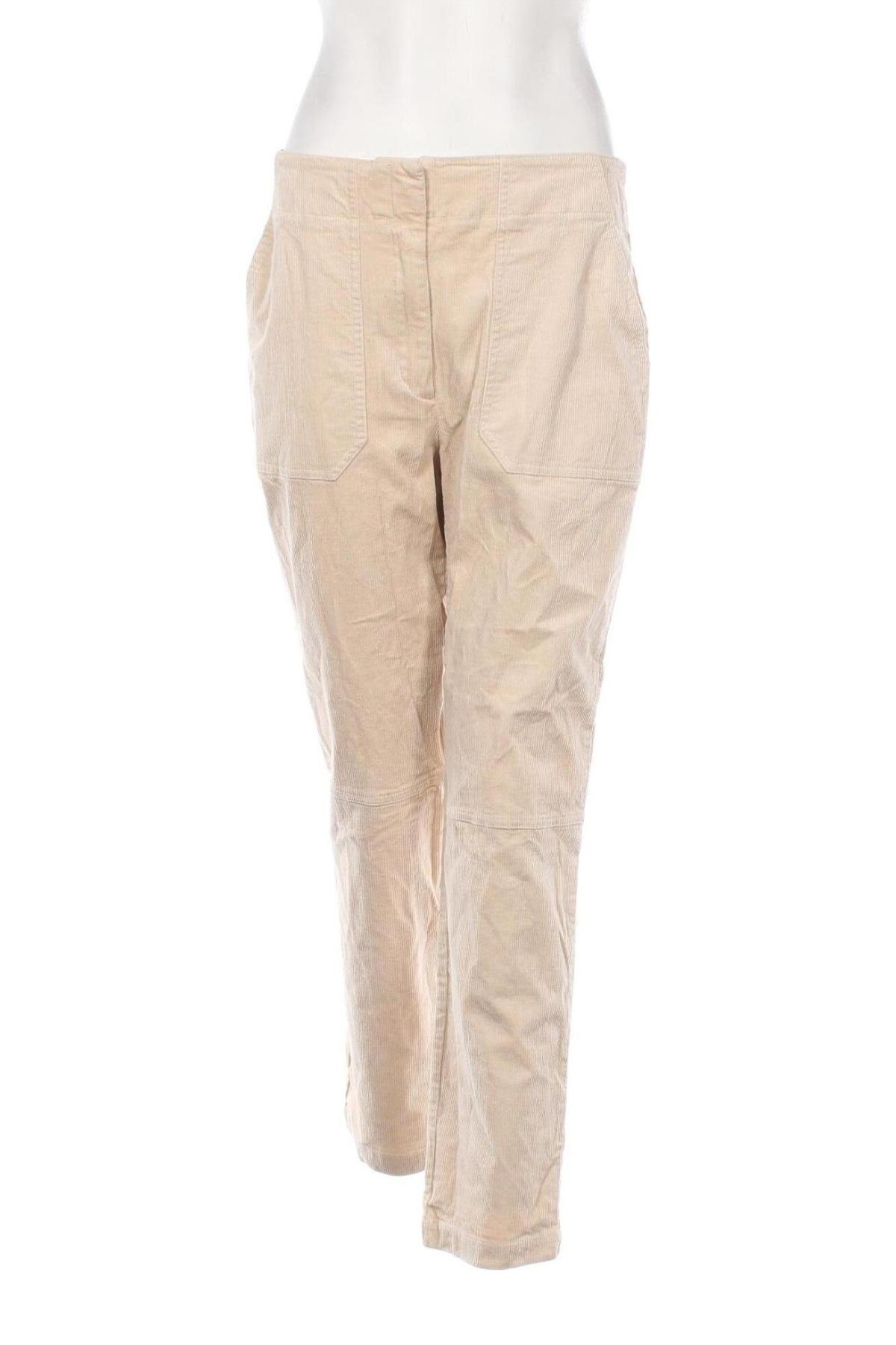 Pantaloni de velvet de femei, Mărime M, Culoare Bej, Preț 37,83 Lei